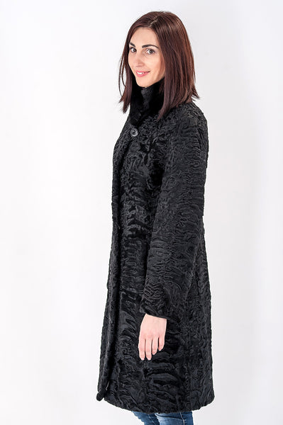 Black karakul fur coat Rosalia