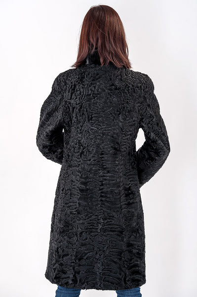 Black karakul fur coat Rosalia