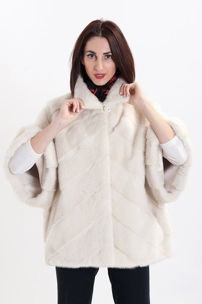 Pearl mink fur coat Bellucci