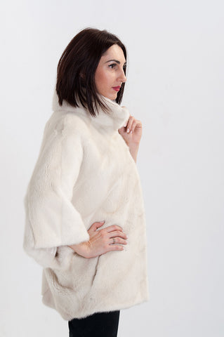 Pearl mink fur coat Bellucci