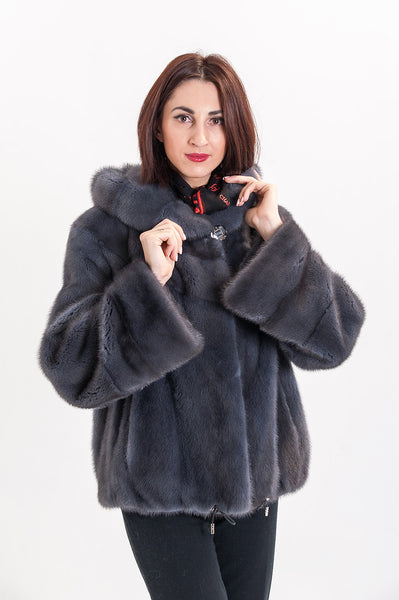 Graphite mink fur coat Nevada