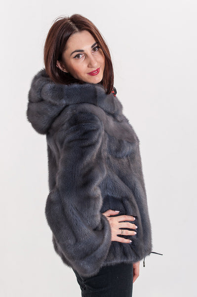 Graphite mink fur coat Nevada