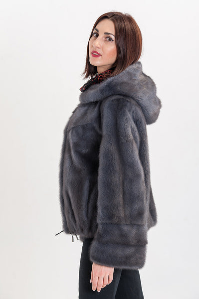 Graphite mink fur coat Nevada