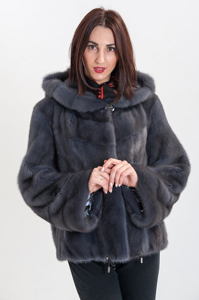 Graphite mink fur coat Nevada