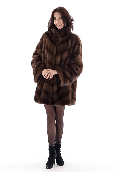 Brown mink fur coat Ingrid