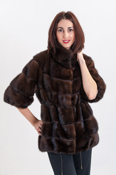 Brown mink fur coat Daisy