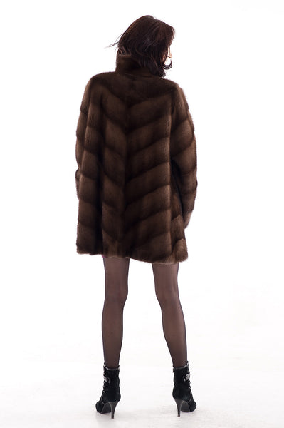 Brown mink fur coat Ingrid