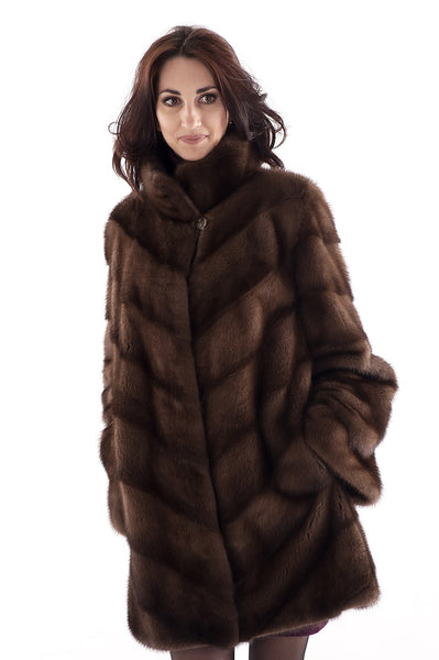 Brown mink fur coat Ingrid