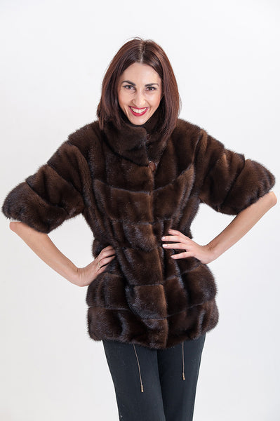 Brown mink fur coat Daisy