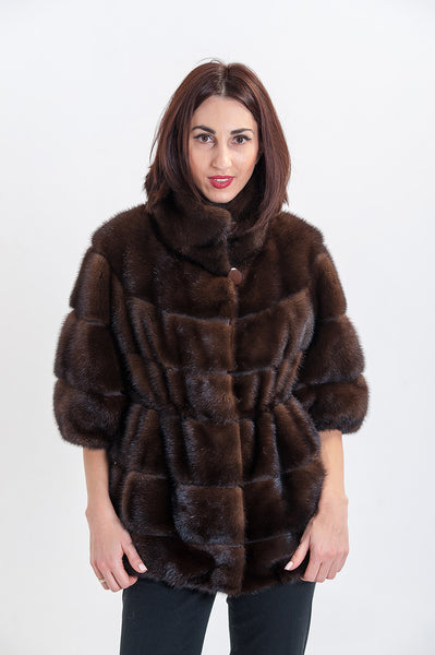 Brown mink fur coat Daisy