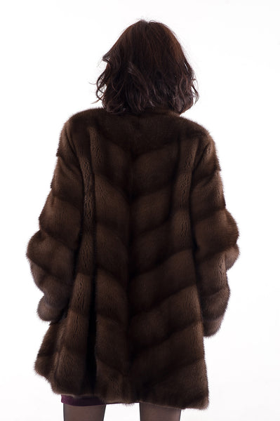 Brown mink fur coat Ingrid