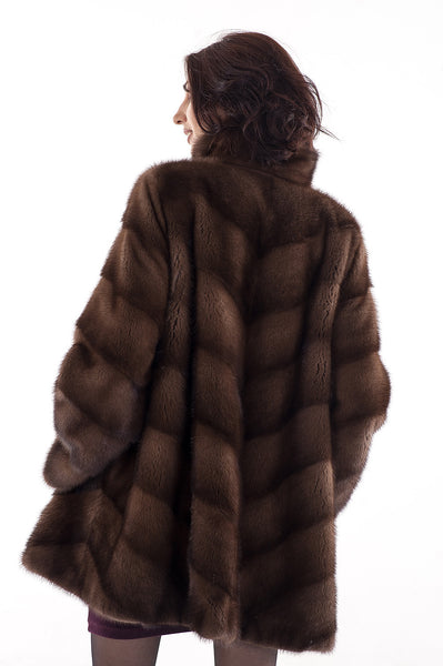 Brown mink fur coat Ingrid