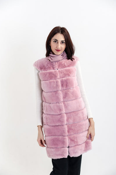 Pink beaver fox vest  Julie