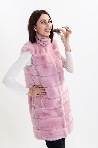 Pink beaver fox vest  Julie