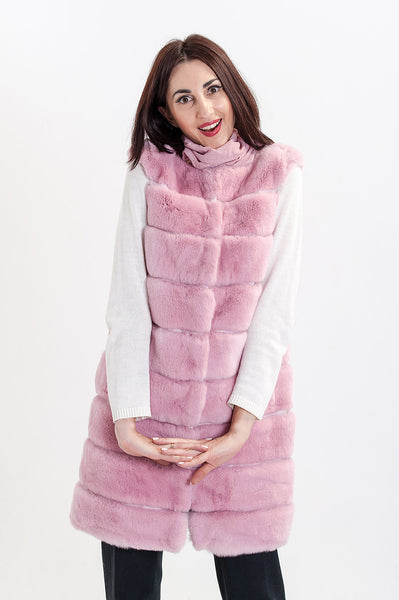 Pink beaver fox vest  Julie