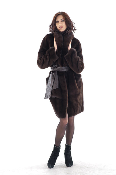 Brown mink fur coat Paris (247)