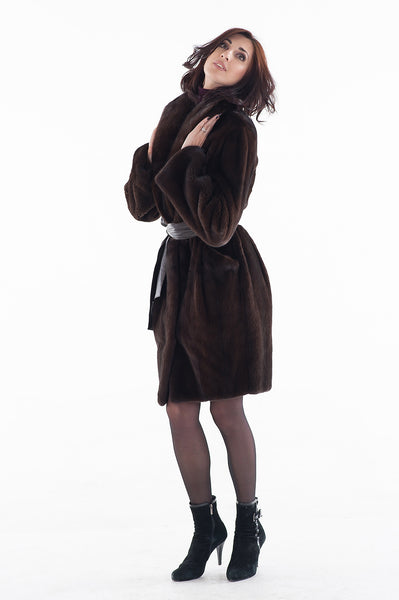 Brown mink fur coat Paris (247)