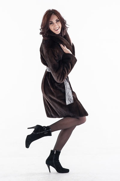 Brown mink fur coat Paris (247)