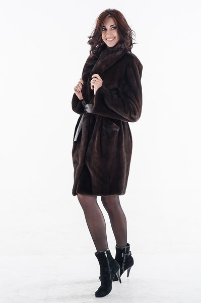 Brown mink fur coat Paris (247)