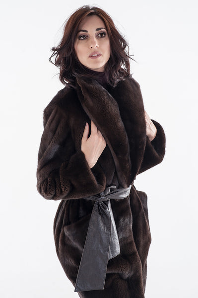 Brown mink fur coat Paris (247)