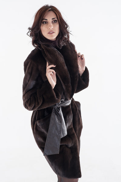 Brown mink fur coat Paris (247)