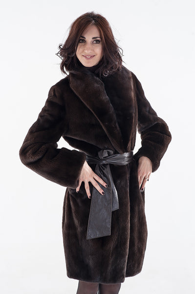 Brown mink fur coat Paris (247)