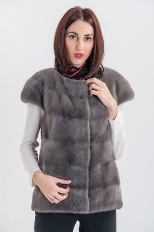 Grey mink fox vest  Anita