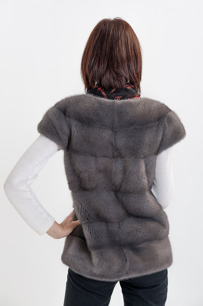 Grey mink fox vest  Anita