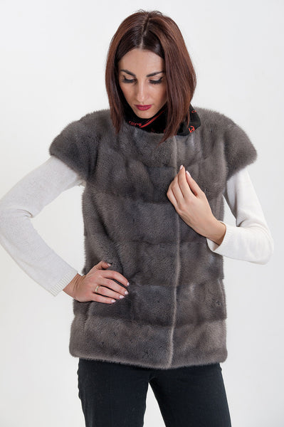 Grey mink fox vest  Anita