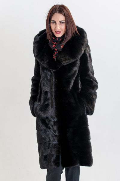 Black mink fur coat Caesar