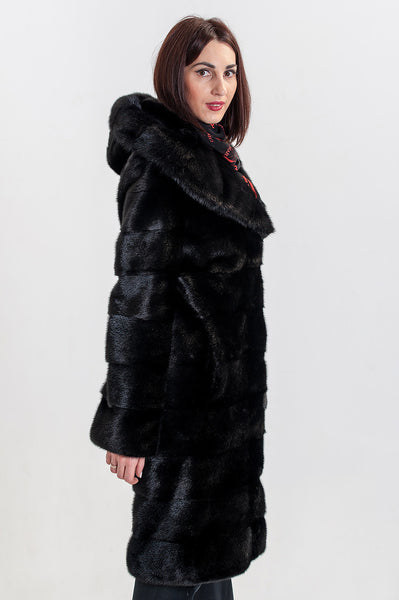 Black mink fur coat Caesar