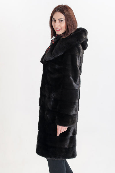 Black mink fur coat Caesar