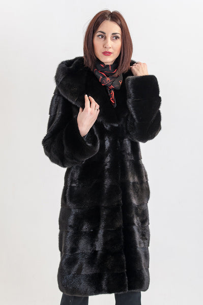 Black mink fur coat Caesar