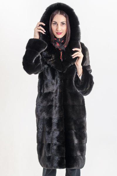 Black mink fur coat Caesar