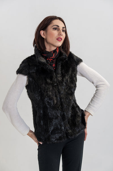 Black  nutria fox vest  Rickie