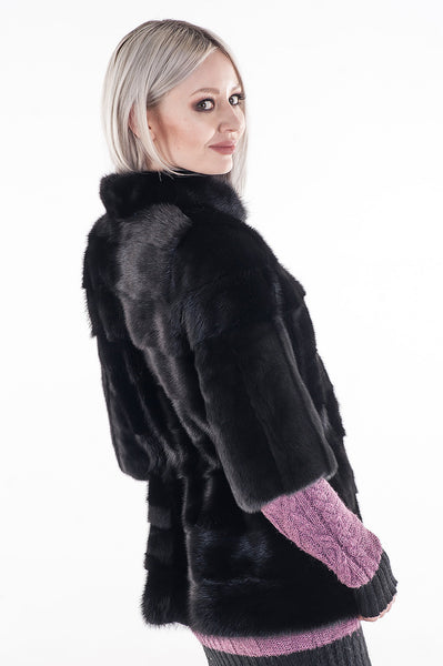 Black mink fur coat Penelope