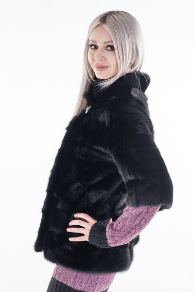 Black mink fur coat Penelope