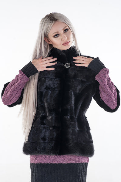 Black mink fur coat Penelope