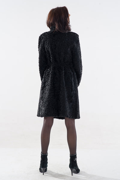 Black karakul fur coat Rosalia