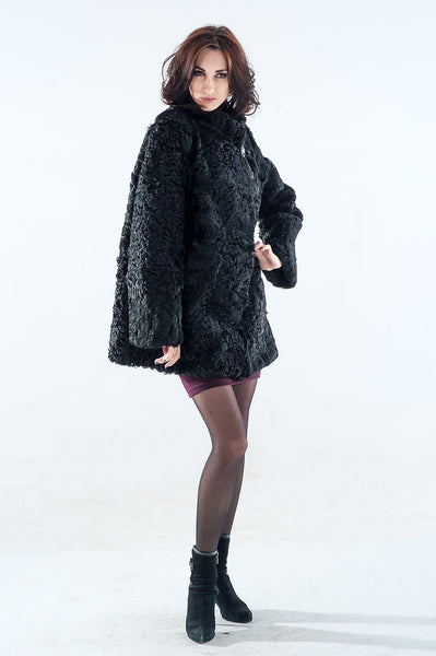 Black karakul fur coat  Viola