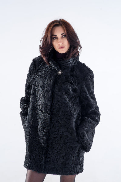 Black karakul fur coat  Viola