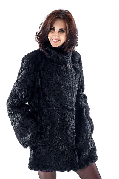 Black karakul fur coat  Viola