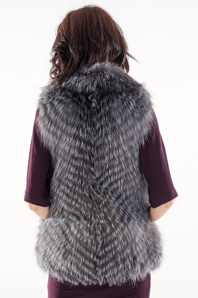 Grey silver fox vest  Marina