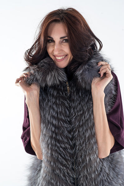 Grey silver fox vest  Marina