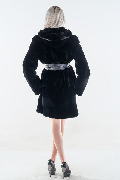 Blak beaver fur coat Suzanna