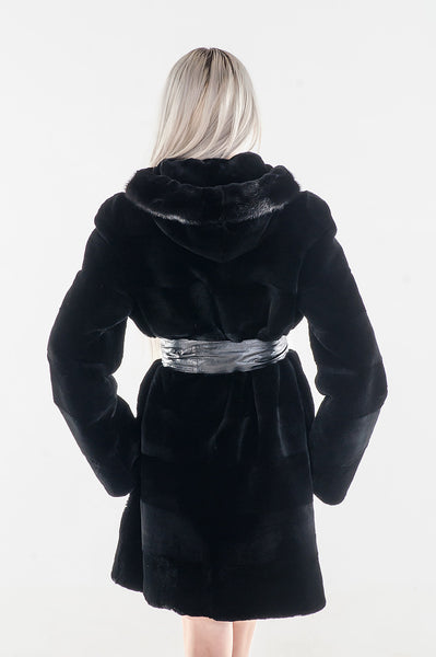 Blak beaver fur coat Suzanna