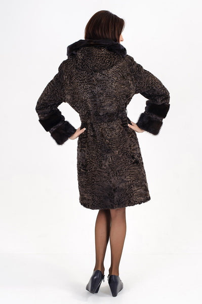 Brown karakul fur coat Jeanne