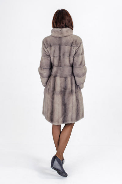 Grey mink fur coat Britney