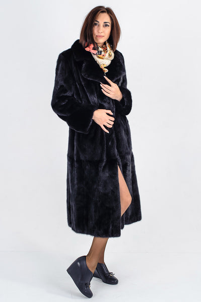 Black mink fur coat Vivian