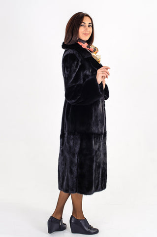 Black mink fur coat Vivian